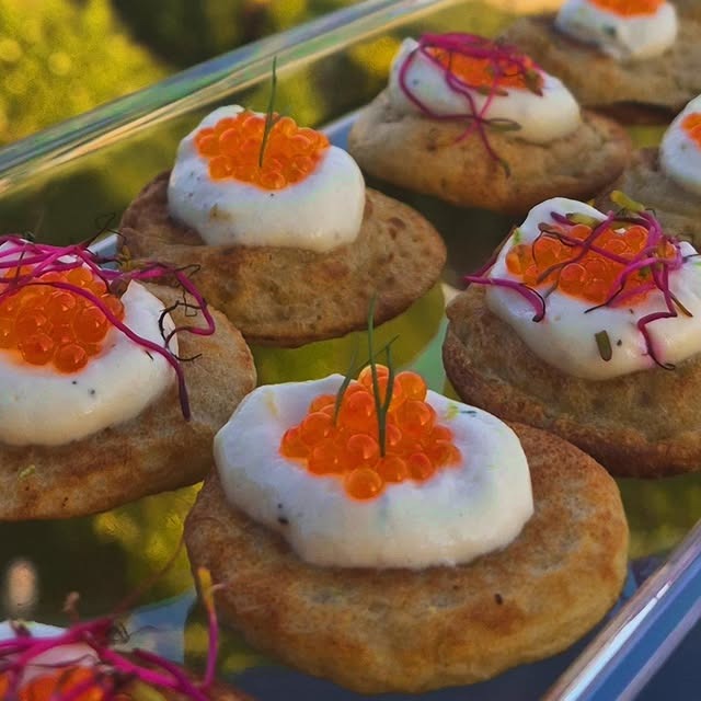 Bouchées salées crème œufs et truite